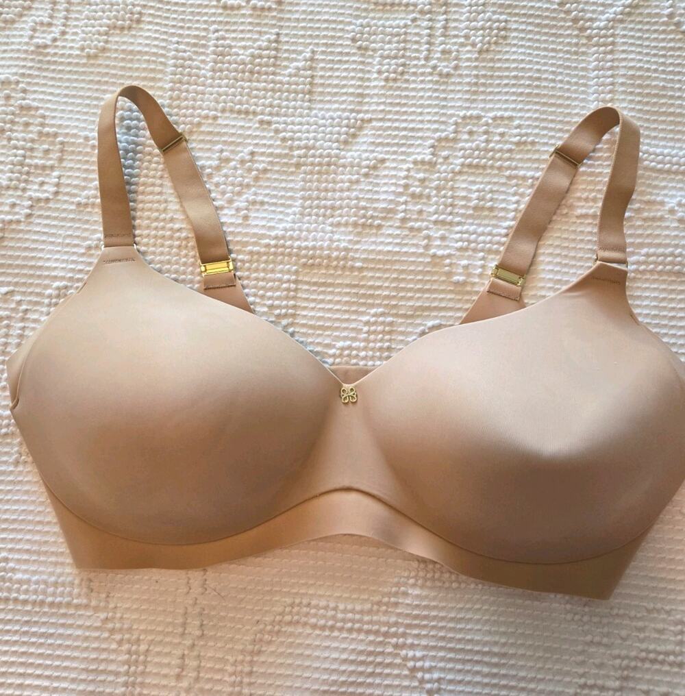 Honeylove Cloud Embrace Wire Free T-Shirt Bra Size 38DD (E) Sand